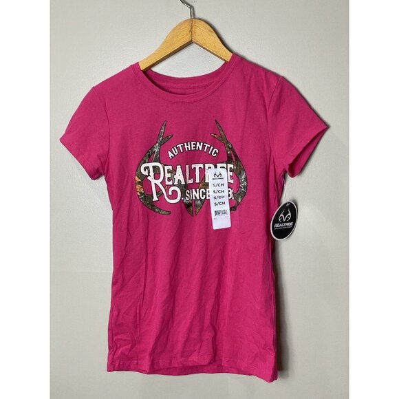 NWT Realtree Womens PINK Realtree Authentic Since 1986 TShirt SMALL Short Sleeve - Picture 4 of 7